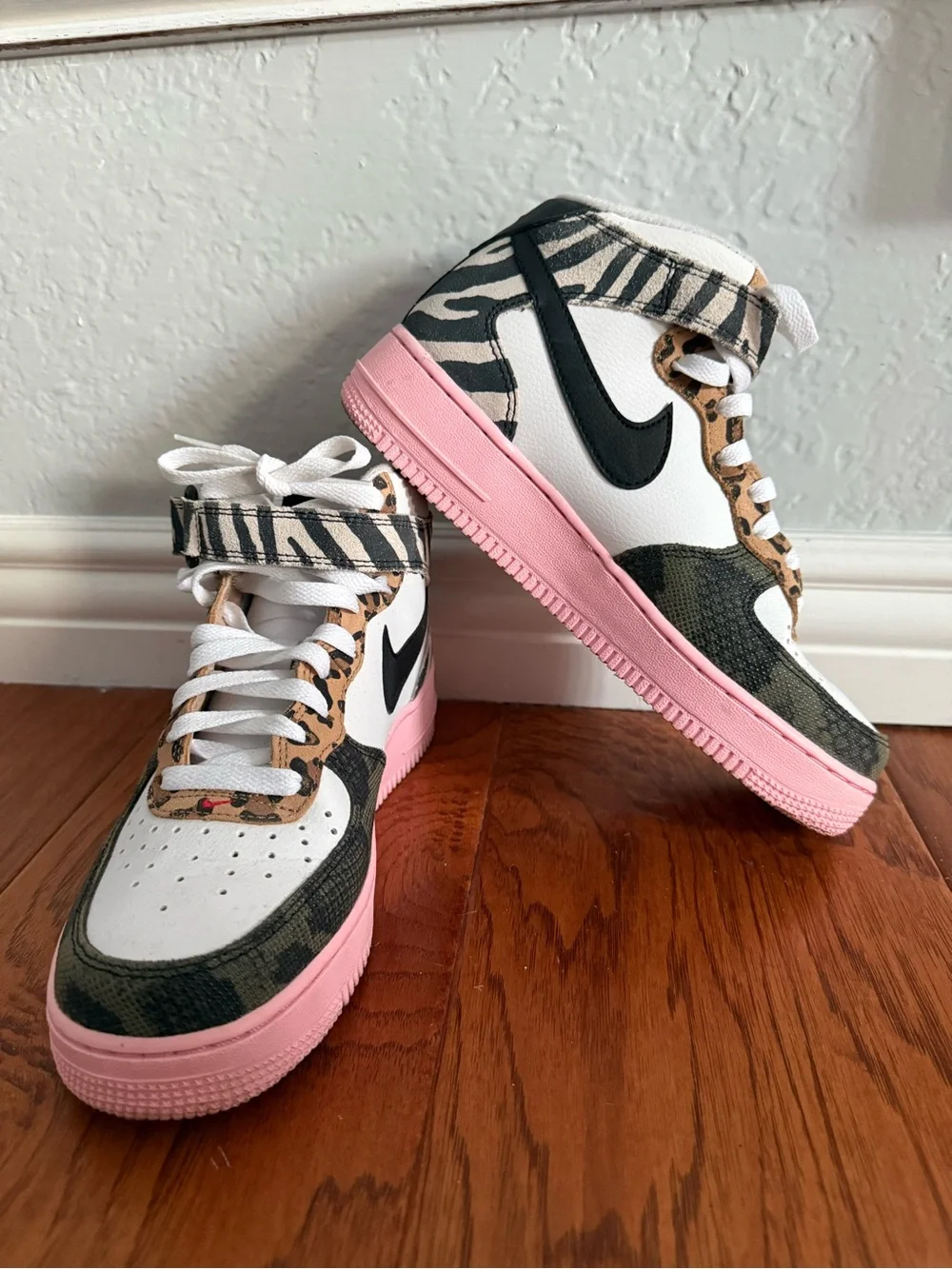 Nike Airforce 1 high tops- animal print size 8 women
